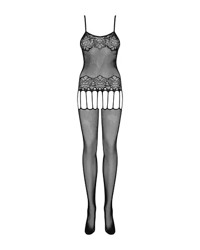 Бодистокинг Obsessive Bodystocking F235 тонкие подвязки нежный декор сеточка S/M/L - фото 4