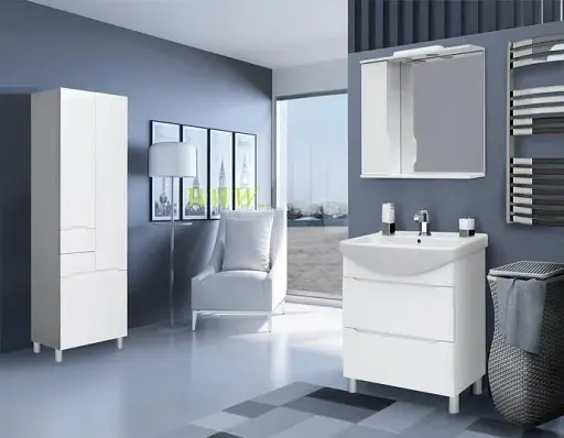 Пенал підлоговий для ванної Пік Альба 60 см Білий 30412 - фото 3