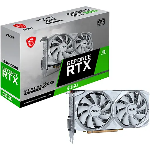 Відеокарта MSI GeForce RTX 3050 Ventus 2X XS White OC 8GB (RTX 3050 Ventus 2X XS White 8G OC) UA [127738]
