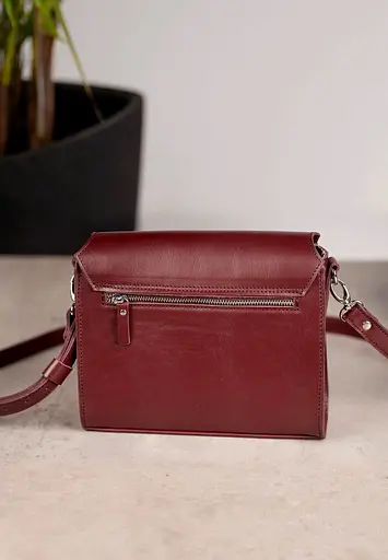 Жіноча шкіряна сумка Liv бордова - фото 10