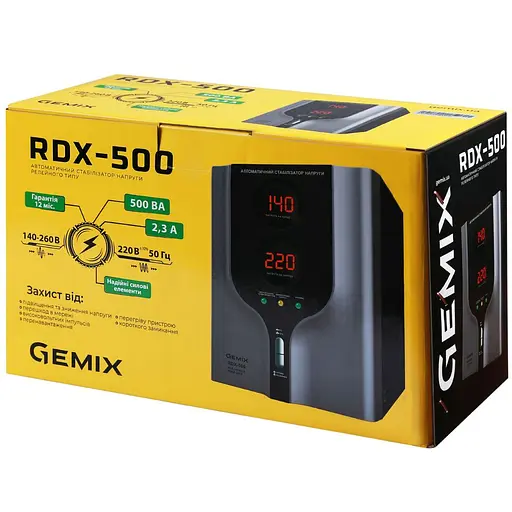 Стабилизатор напряжения Gemix RDX-500 500 ВА/350 Вт Релейный - фото 4