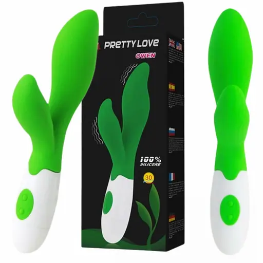 Вибратор-кролик Pretty Love Owen 20 см зеленый - фото 9