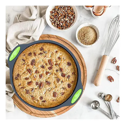 Форма для тортів та пирогів кругла силіконова з рифленим дном та ручками Ø 24.5 см, Kitchen Master Чорний 86048 - фото 7