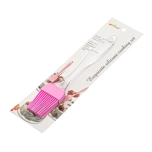 Кисточка кондитерская силиконовая для выпечки маленькая 17 см, A-plus Розовый 84744 - фото 7