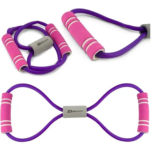 Эспандер резиновый Hop-Sport HS-L042YG с ручками фиолетовый - фото 5
