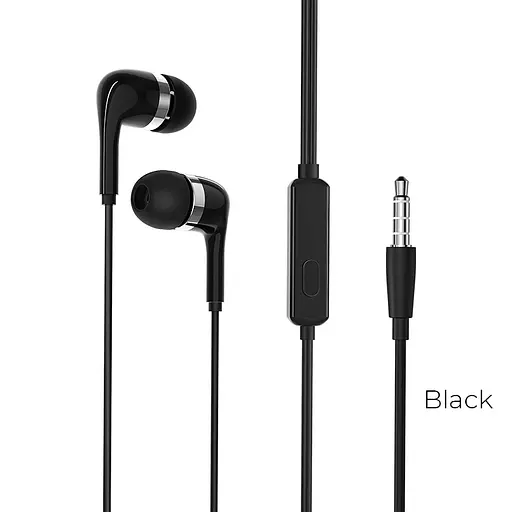 Навушники BOROFONE BM39 Refined chant universal earphones with mic Black - фото 1