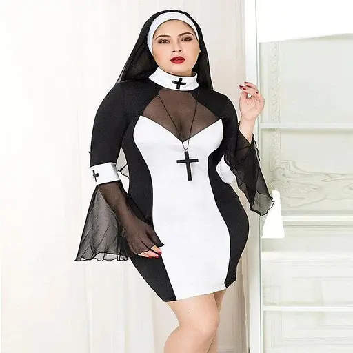 Еротичний костюм черниці JSY P71109 Plus size - фото 3