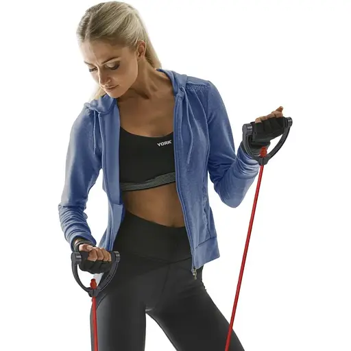 Эспандер трубчатый с ручками York Fitness 6-9кг, красный - фото 7