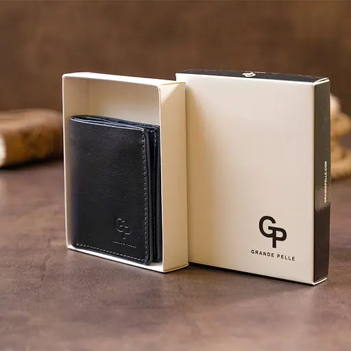 Мужской кожаный кошелек Grande Pelle 9.5х10х2 см acs0016029 - фото 10