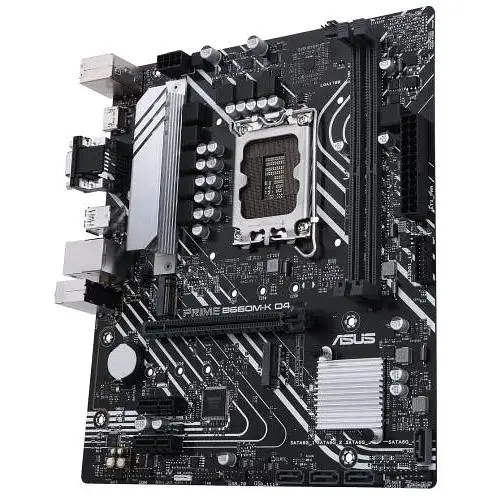 Материнская плата Asus Prime LGA1700, B660M-K D4, B660, 2xDDR4, Int.Video(CPU), 4xSATA3, 2xM.2, 1xPCI-E 16x 4.0, 2xPCI-E 1x 3.0, ALC997, GLan, 5xUSB3.2/4xUSB2.0, VGA/HDMI, MicroATX - фото 4