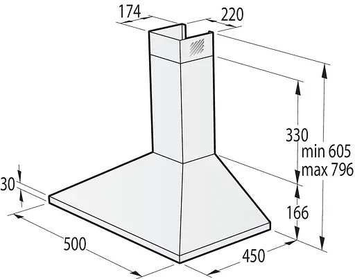 Вытяжка Gorenje купольная 50 см, 450 м3/ч, нержавеющая сталь - фото 2