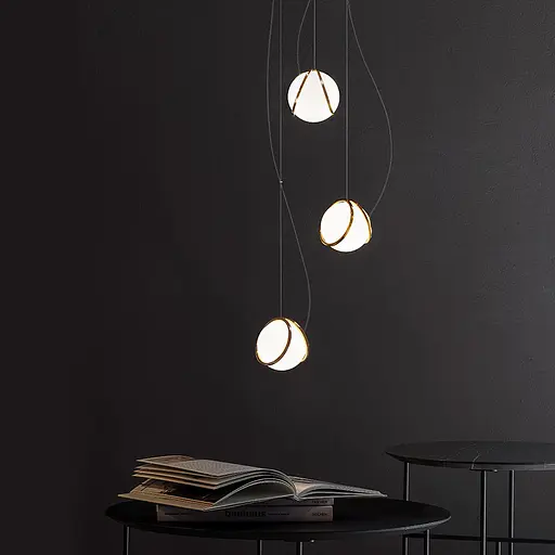 Підвіс із білим плафоном у латунному корпусі | Арт. Y 409/1 | Line F - фото 1