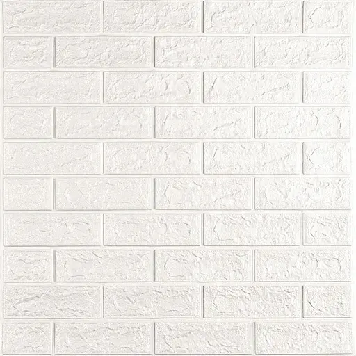 3D панель самоклеящийся кирпич 700х770х5мм Белый Матовый (001-5M) SW-00000587 - фото 1