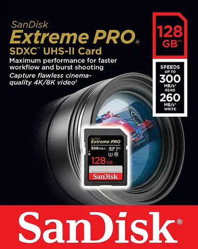 Карта памяти SanDisk 128 GB SDXC UHS-II U3 ​​V90 Extreme Pro (SDSDXDK-128G-GN4IN) - фото 2