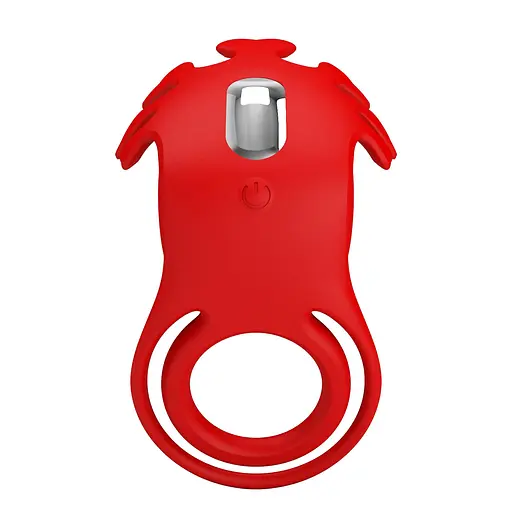 Эрекционное кольцо Pretty Love Vibrant Penis Ring Ruben 8.5 см красный - фото 4