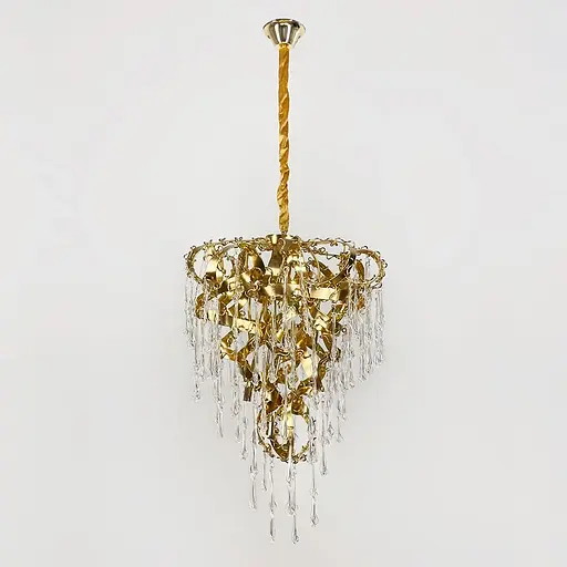 Невероятная хрустальная люстра в золотом корпусе Ø 60 см Ст. MD 9016/600-8P GD Line F - фото 6