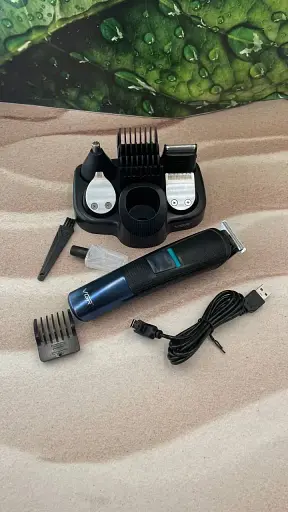 Чоловічий набір для стрижки та грумінгу VGR V-108 (10 в 1, База-органайзер). - фото 2