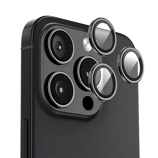 Захисне скло BlueO Metal на камеру для Apple iPhone 16 Pro/16 Pro Max/15 Pro/15 Pro Max Чорний/Black - фото 3