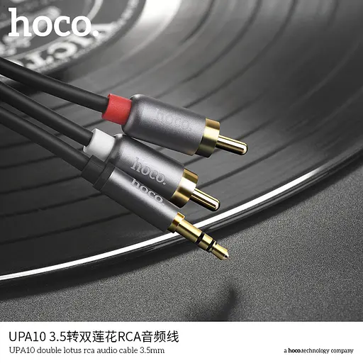 Адаптер rca3.5 мм перехідник Hoco UPA10 Double lotus AUX audio cable 1.5 м - фото 2