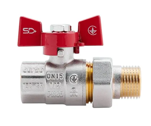 Кран кульовий Thermo Alliance "Американка" Standart 1/2"ВЗ прямий, латунь, PN40, метелик SD220NW15PN40 - фото 2