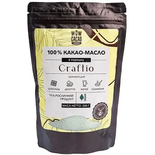 Какао-масло Wow Cacao Craftio в порошке 100% 500 г