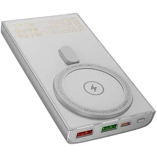 Портативный магсейф аккумулятор Hoco Q22 Taurus magnetic 10000 mah беспроводная батарея серая