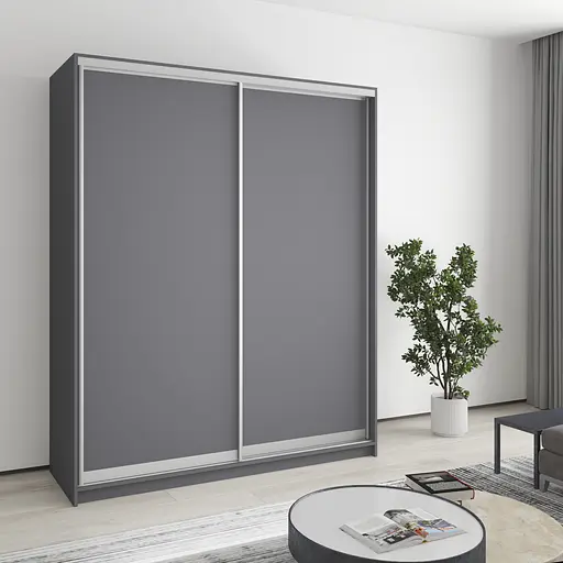 Шафа-купе дводверна MebelStar Комбо AL 2ДСП 170x45x210 см Антрацит (MBS-2680)