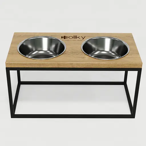 Hollky Base L — миски на підставці для середніх і великих собак (2 × 0,95 л, висота 20 см) - фото 3