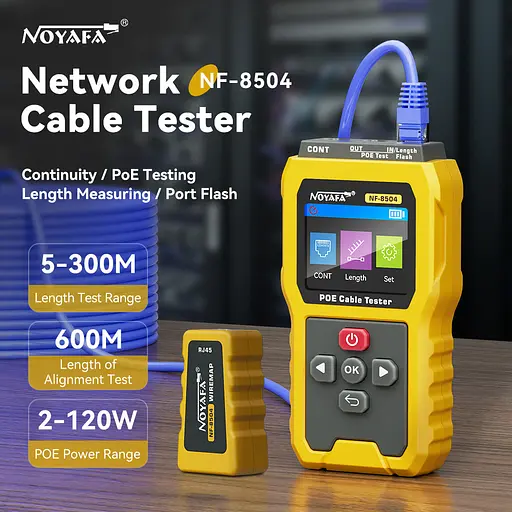 Кабельний тестер Noyafa NF-8504 PoE багатофункціональний RJ45 RJ11 (18701) - фото 3