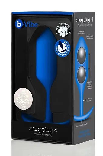 Анальная пробка B-Vibe Snug Plug 4, 14 см (синий) - фото 5