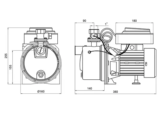 Насос самовсмоктувальний Thermo Alliance SJETS-100NT з автоматикою, з термодатчиком - фото 5
