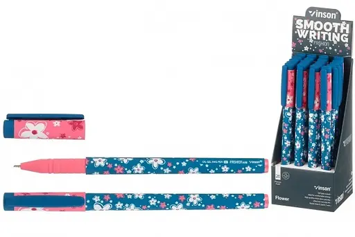 Ручка Flower А18 Vinson Fashion 0,7мм, кулькова синя (6948910001189) - фото 1