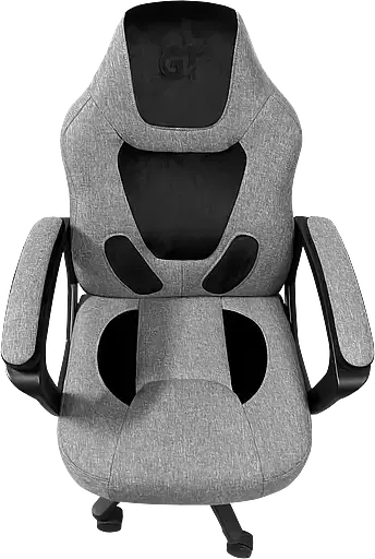 Геймерское детское кресло GT Racer серое с черным (X-1414 Fabric Gray/Black Suede) - фото 5