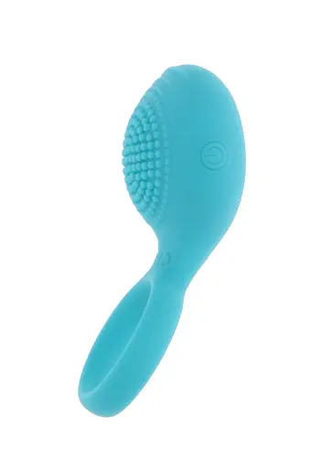 Виброкольцо Toy Joy Happiness Tickle Brush C-Ring 8.2 см голубой - фото 3