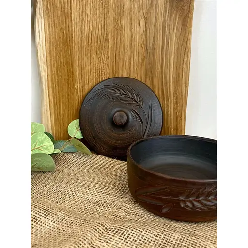 Банка для хранения 0.5 литра керамическая (глиняная) Колосок - фото 7