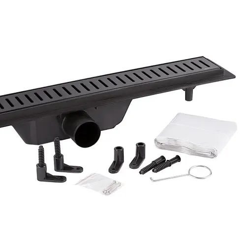 Трап лінійний Qtap Dry FF304-600MBLA з нержавіючою решіткою 600x73 - фото 6