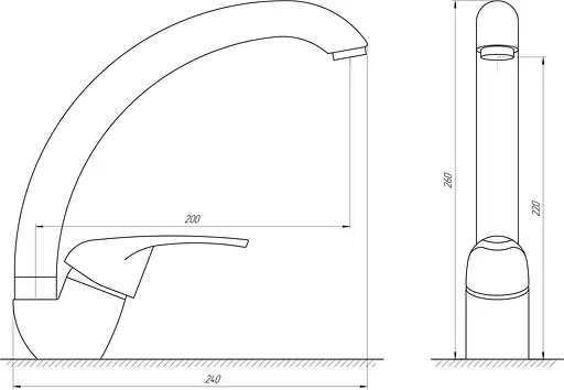 Змішувач для кухні Globus Lux GLSO-0203S-3-Titanium Графит - фото 3