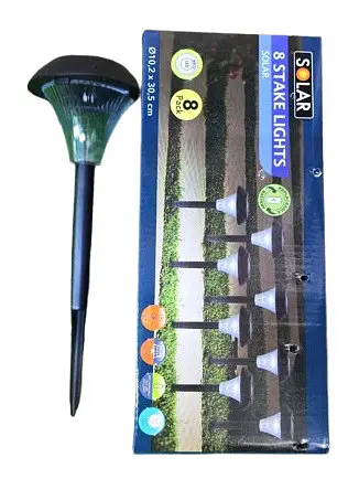 Набір з 8 садових світильників на сонячних батареях Solar 8 Stake Lights вуличні ліхтарі підсвічування - фото 2