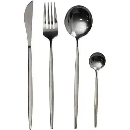 Набор столовых приборов Yiwu HP-20-45 нержавеющая сталь 24 предмета на 6 персон Черный - фото 1