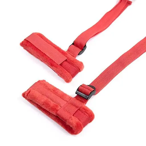 Бондажный BDSM набор для рук, ног и шеи One Size Красный - фото 3