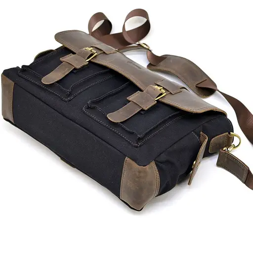 Сумка через плечо Tarwa из парусины и кожи крейзи 27х39х12 см sum0028153 - фото 5