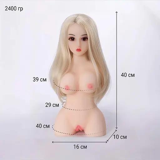 Реалістична секс-лялька жінка з волоссям з ТПЕ з реалістичною вагіною тілесного кольору - фото 9