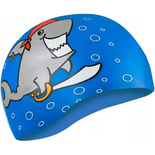 Шапочка для плавания Aqua Speed Kiddie Shark Синий (1000-142-Shark)