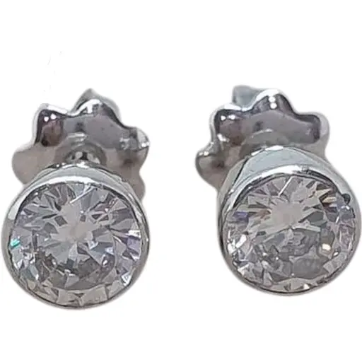 Срібні пуссети Qvaliz з фіанітами. 902-00611