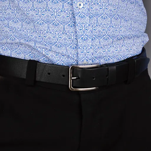 Ремінь чоловічий шкіряний класичний JK-3427 чорний (120 см) - фото 5