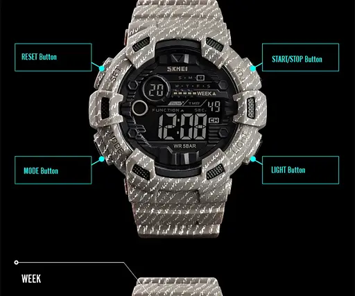 Мужские спортивные часы Skmei 1472 Champion Хаки - фото 2