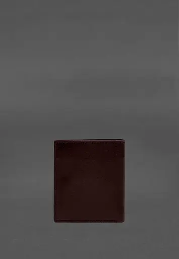 Кожаный портмоне на кнопке Brut бордовый краст - фото 5
