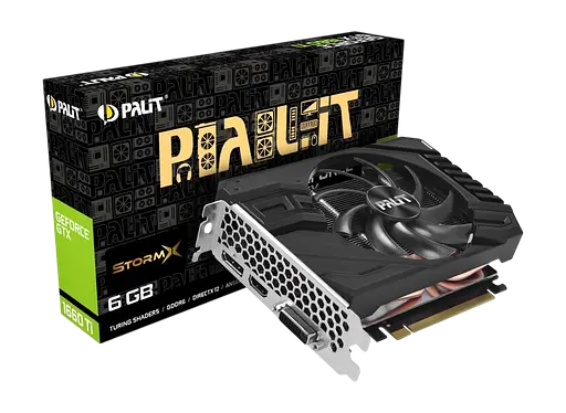 Видеокарта GeForce GTX 1660 Ti 6GB Palit StormX (NE6166T018J9-161F) Б/У - фото 1