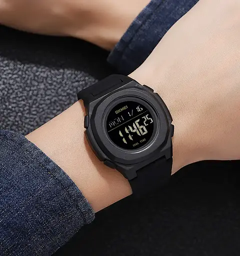 Спортивний наручний годинник Skmei 2023 (Чорний з чорним) - фото 6