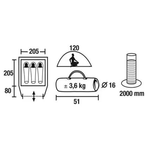 Туристическая палатка трехместная Time Eco Travel-3, светлый хаки - фото 10